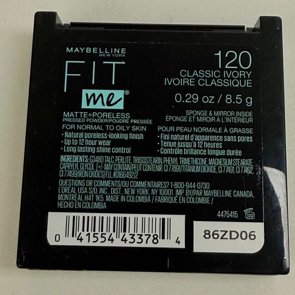 Maybelline Fit Me Pressed Powder Matte Poreless Classic Ivory 120 0.29 oz New